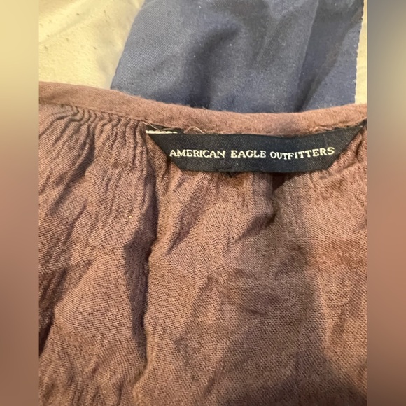 American Eagle Purple Blouse Lace Arm Detailing Size M - Picture 2 of 6